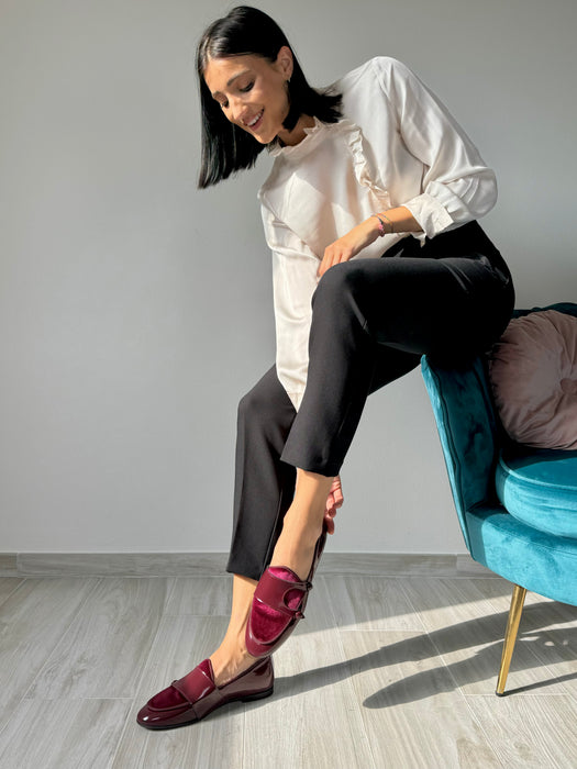 Slip on "Ballerina" doppia fibbia BORDEAUX