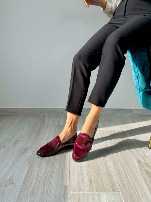 Slip on "Ballerina" doppia fibbia BORDEAUX