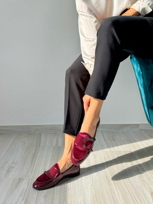 Slip on "Ballerina" doppia fibbia BORDEAUX